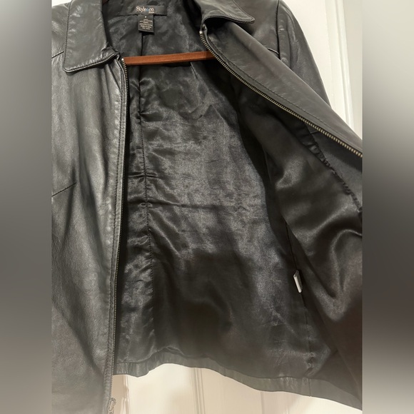 Style & Co. Genuine Leather Jacket – Black - Picture 12 of 12